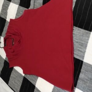 Maroon Cowlneck Tank Top